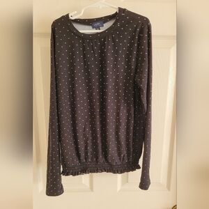 Girl's black with white polka dot size medium shirt.
